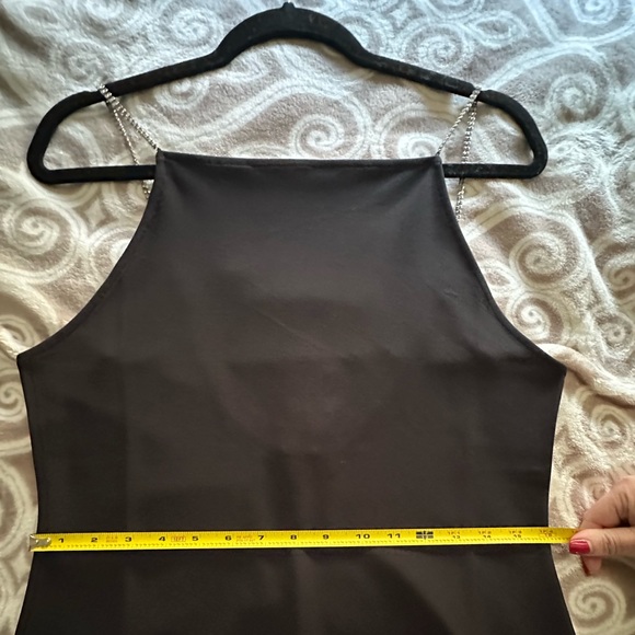 H&M Conscious Choice Little Black Dress with Rhinestone Straps size L - Picture 9 of 10